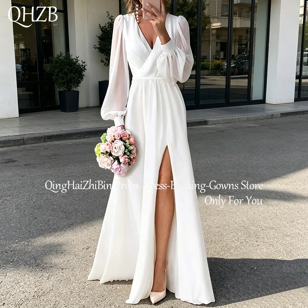 

Customized New In Elegant Long Wedding Dresses V-Neck Floor-Length A-Line Brides Dress Women Vestidos De Novias Gowns 2026