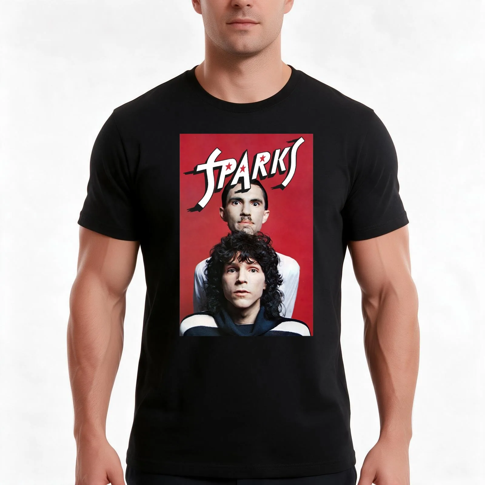 Sparks band, Sparks brothers , Ron Mael T-Shirt, Summer Casual Cotton Tee, Oversized Streetwear Tops, Vintage Graphic Print