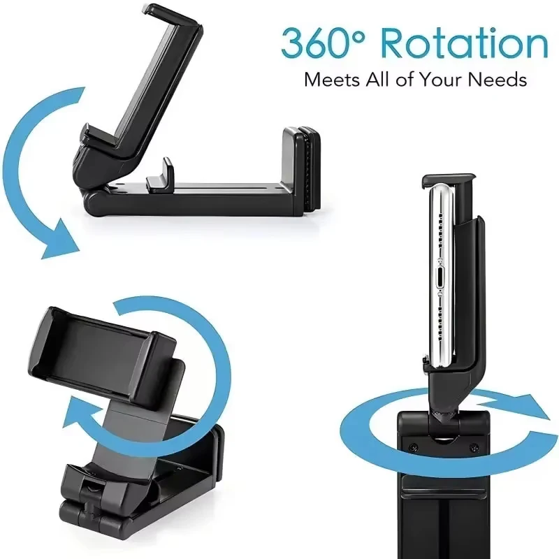 Universal Airplane Mobile Phone Holder Travel Portable Phone Mount Train Seat Desk Selfie Holding Rotating Foldable Lazy Stand