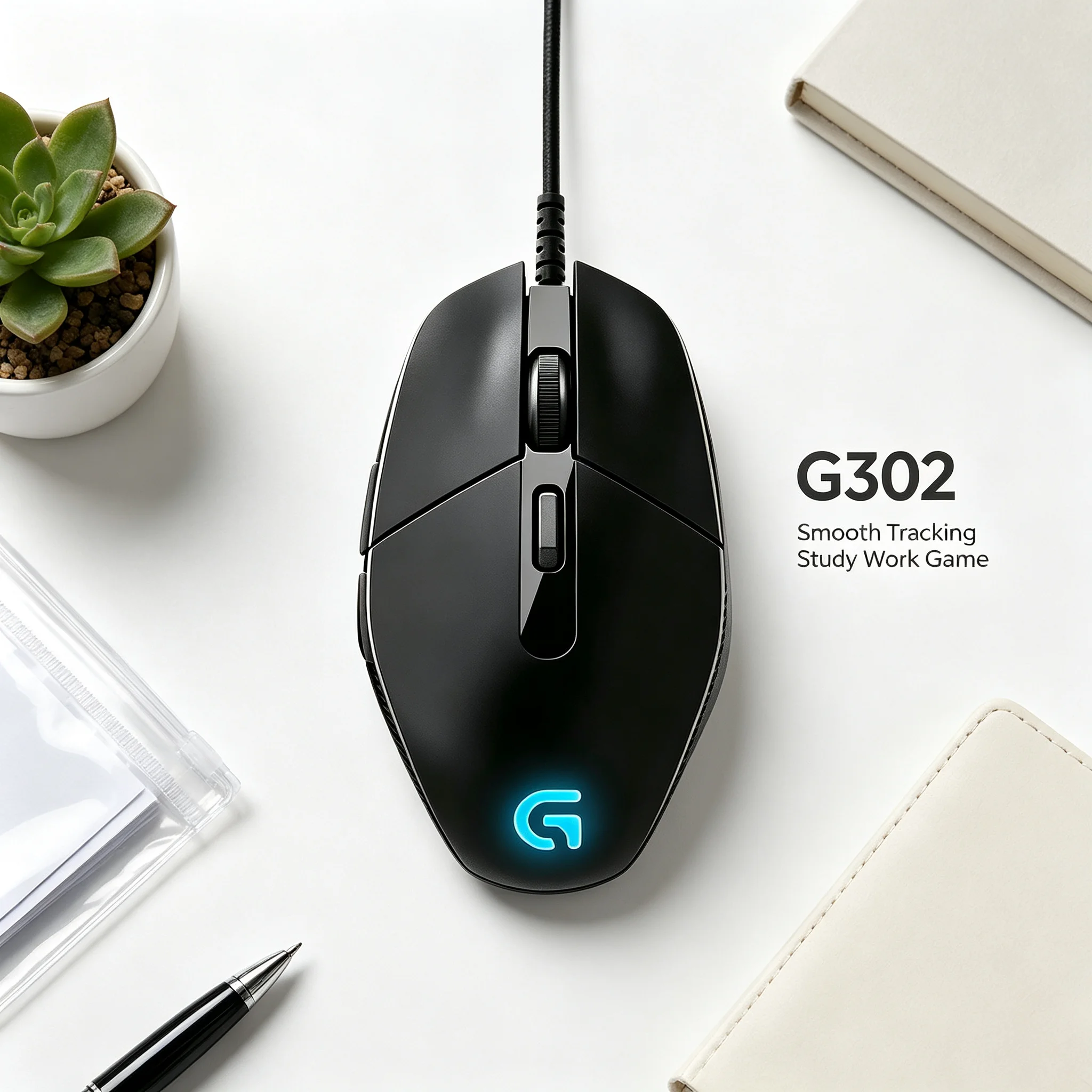 Logitech G302 Wired Gaming Mouse Robust Braided Cable Design RGB Illumination Mice for CS2 Fortnite Apex Legends PC Gaming Stati