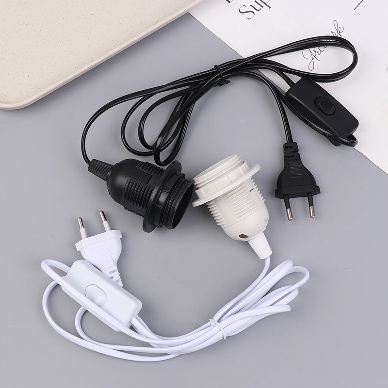 E27 220V EU Plug Lamp Base Holder With 1.8M ON/OFF Power Cord Hanging Pendant LED Light Fixture Lamp Bulbs Socket Adapters