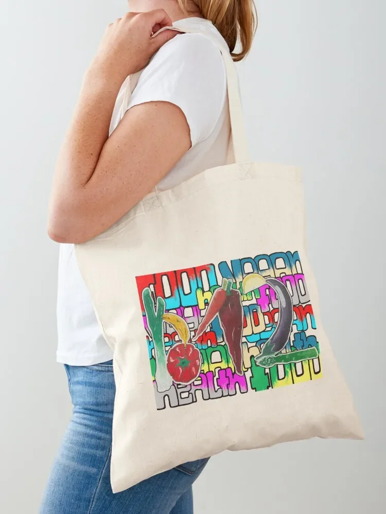 

B12-FRUITS&VEGGIES, jute bag Tote Bag the tote bag Women's shopping Big women Canvas shoulder