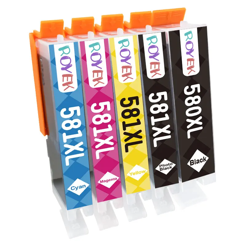 ROYEK PGI-580 XL CLI581 XXL cartouche d'encre pour Canon 580 581 Compatible TS8150 TS6150 TS8250 TS6151 TR8550 7550 8151 9150 imprimante