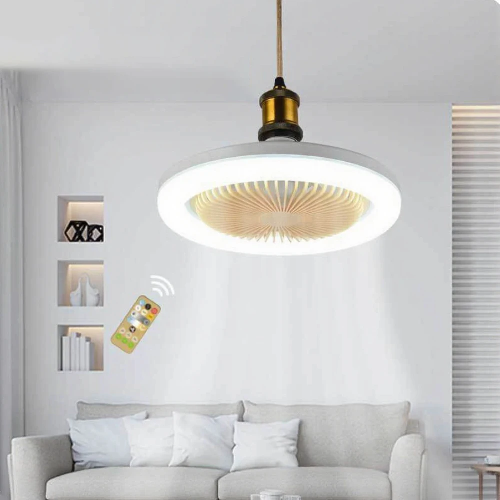 1 Piece E27 LED Ceiling Fan With Remote Control Aroma Function Quiet Motor For Bedroom Kitchen Garage Home Lighting Fixture