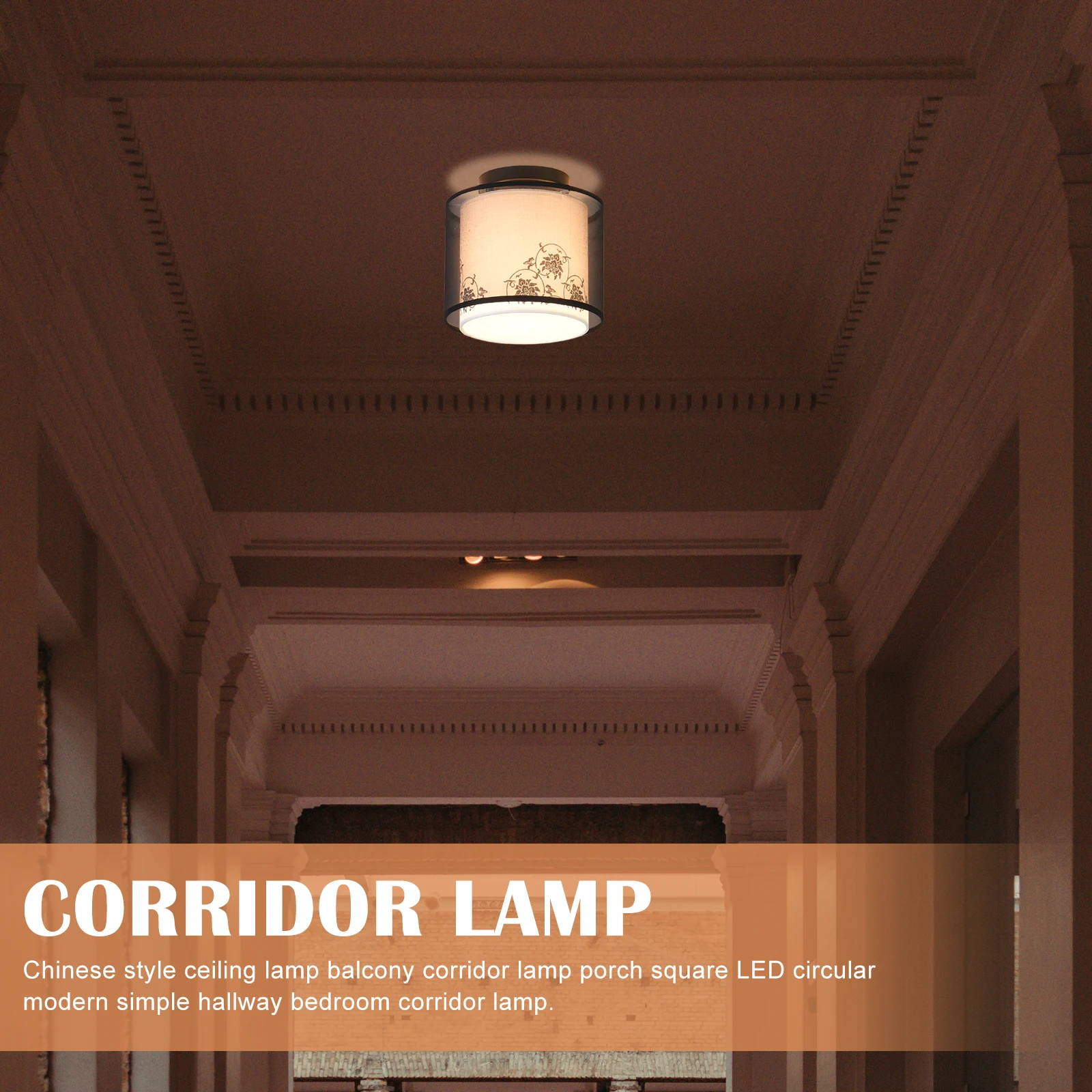 

Ceiling Lamp Stylish Hanging for Living Room Dining Table Simple Ch Fabric Hallway Lighting Warm Comfortable