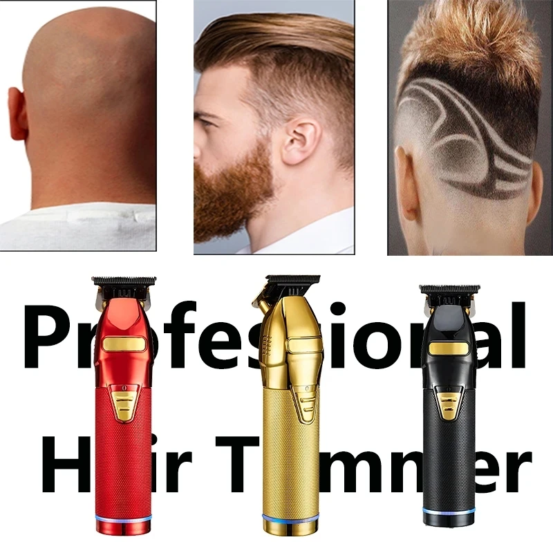 Cortadora de pelo eléctrica profesional T9 para hombre, afeitadora de barbero con USB, 0mm, 2023