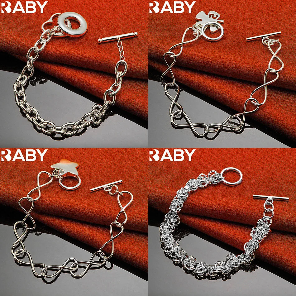 

URBABY 925 Sterling Silver Design Bracelets For Women Men Creativity Gifts Street All-match Party And Daily Wear