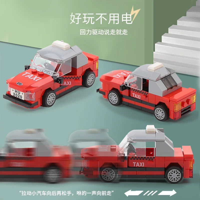 4pcs/Set Decool Mini Pull Back Car Building Blocks T1 Camper Racing RV London Buses Ambulance Military Bricks Toys Kids Gifts