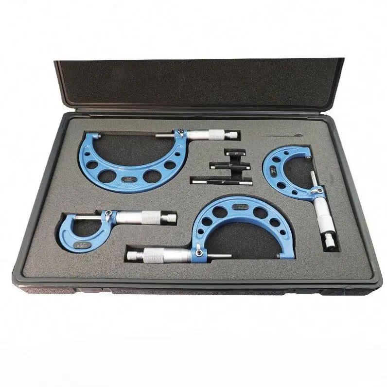 

TEBAK Measuring Tool Screw Micrometer 0-100mm Outer Diameter Micrometer Set Spiral 3/4/6 Inch Mechanical Micrometer