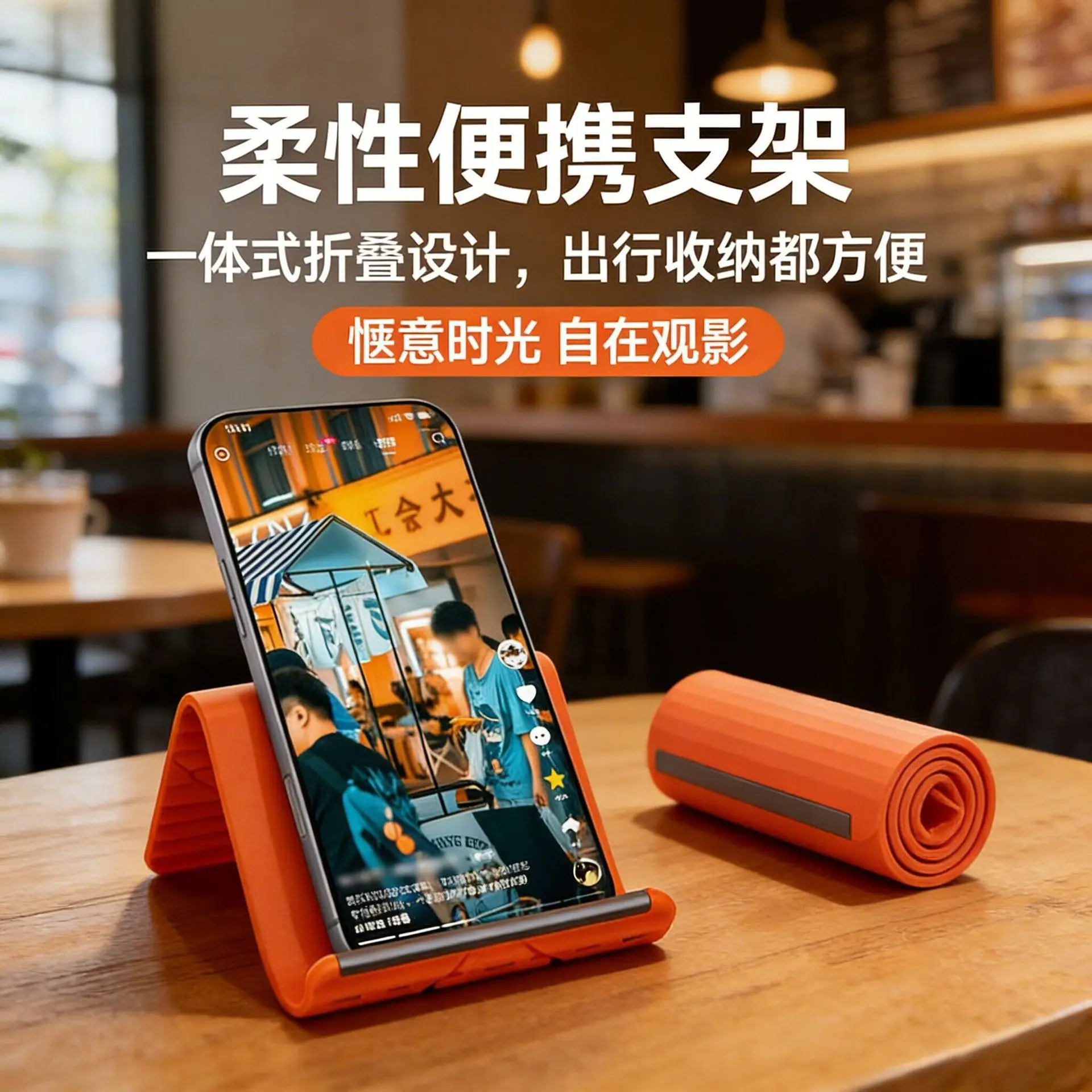 Flexible Foldable Silicone Phone Stand, Universal Deformable Holder for Tablet Laptop
