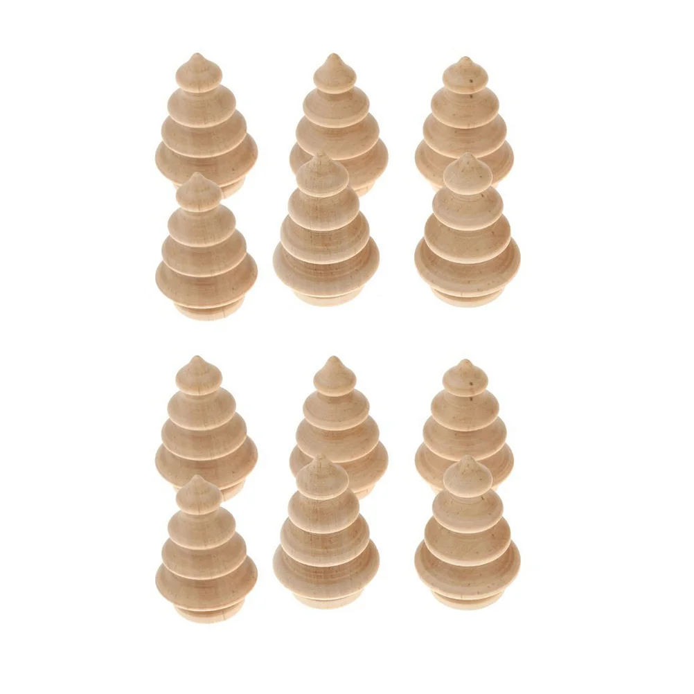 

20Pcs Wooden Christmas Tree Cake Toppers Personalised DIY Party Decor Handmade Keepsake Ornament DIY Cake Topper
