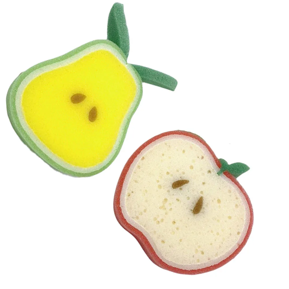 

2Pcs Fruit Bath Ball Creative Sponge Shower Brushes Apple Pear Body Scrubbers Massage Exfoliate Sponge Bath Brush