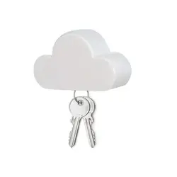 White Cloud Key Holder Adhesive Magnet Key Ring Holder Key Organizer Home Decorations Cloud Key Rack Novelty Holds Multiple Keys