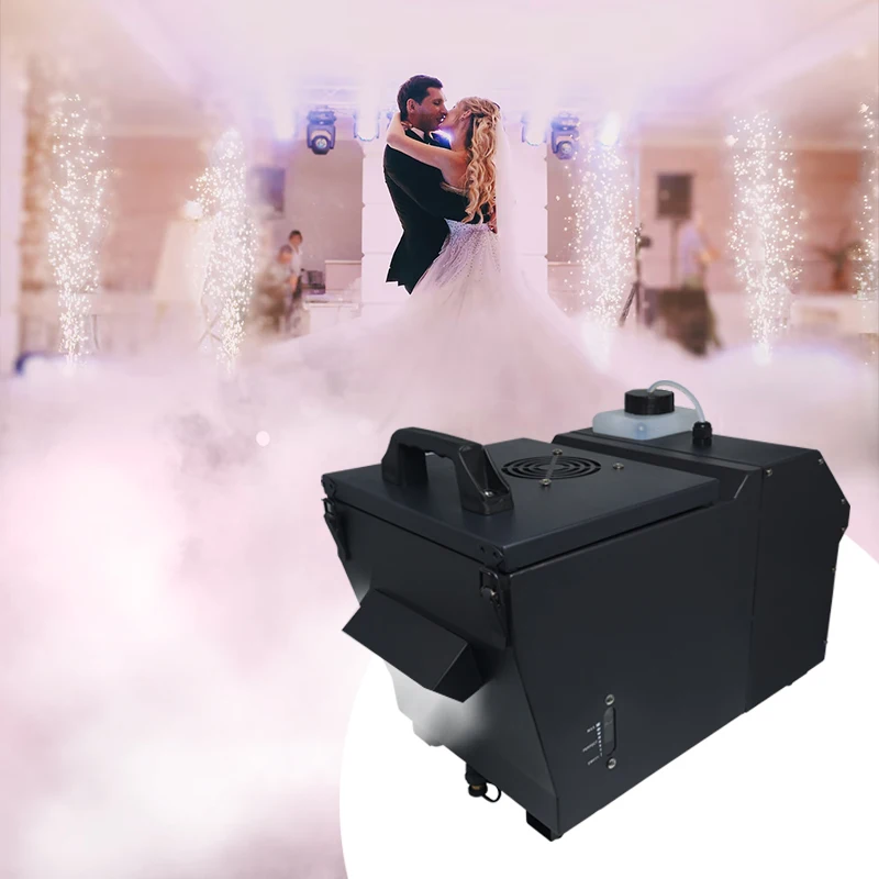 Máquina de humo de niebla de hielo seco de 1500W, máquina de niebla baja para fiesta de boda