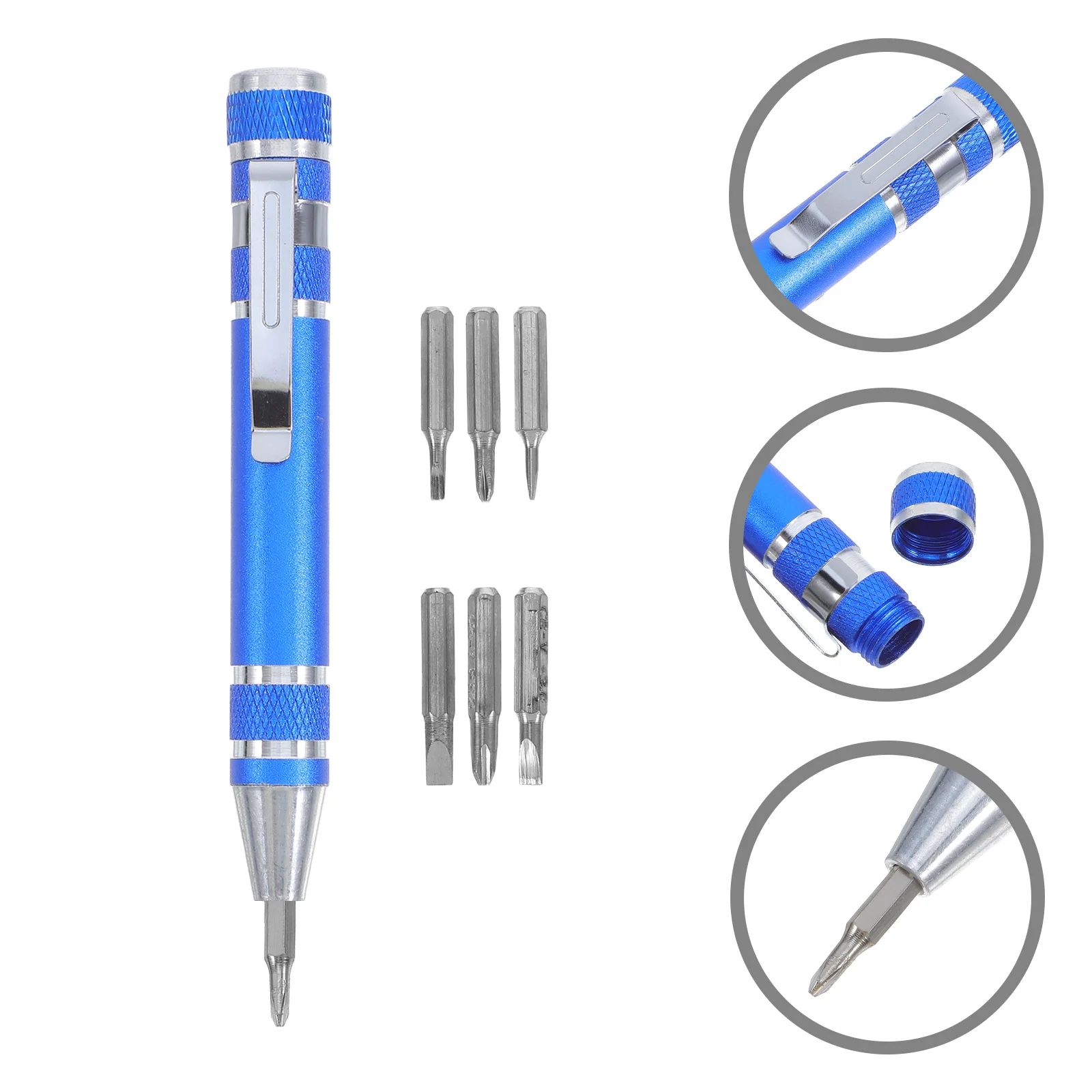 

8in1 Multifunction Screwdriver Pen Portable Aluminum Alloy Lightweight Tool Kit for Small Precision Electronics Computer