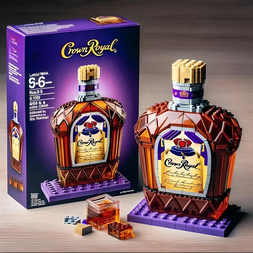 

Creative Whiskey Building Blocks - Imported Simulation Liquor Bottle Decorative Set, Premium Wine Culture Model Kit for Display