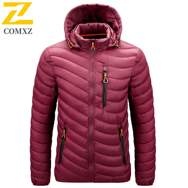 Men\'s Winter Down Jacket New Solid Color Casual Loose Plus Size Outdoor Travel Hooded Overalls Cotton Clothes Men\'s Thermal Coat