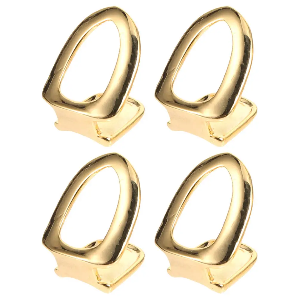 

Набор из 4 золотых кап-грилов на один зуб для хип-хопа, косплея, вечеринок, музыкальных клипов, декоративные украшения для зубов, аксессуары-грилы