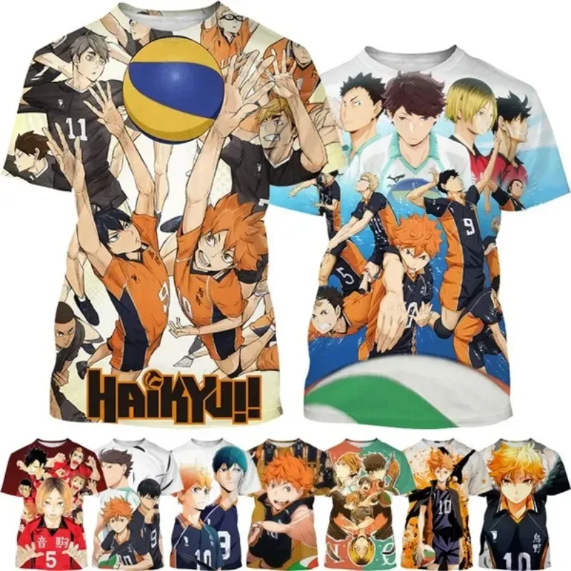 

Japanese Anime Haikyuu!! Volleyball Sports Casual Short-sleeved T Shirt New Men's and Women's Harajuku 3D Printed Streetwear Top