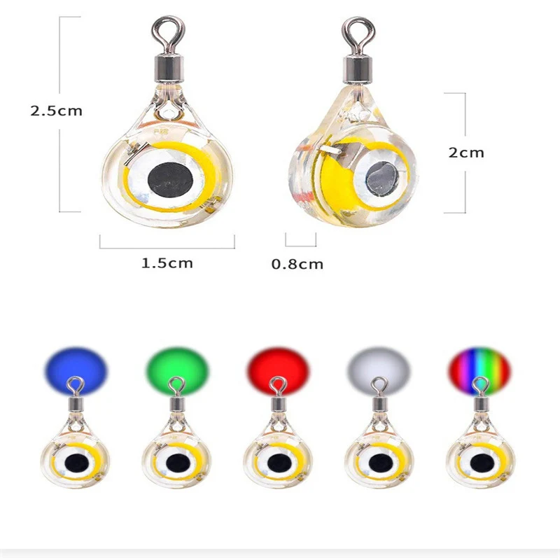 Pop 5Pcs/lot LED Deep Drop Fishing Attraction Lure Underwater Eye Shape Fishing Squid Bait Fish Lure Light Flashing Lamp Pesca L