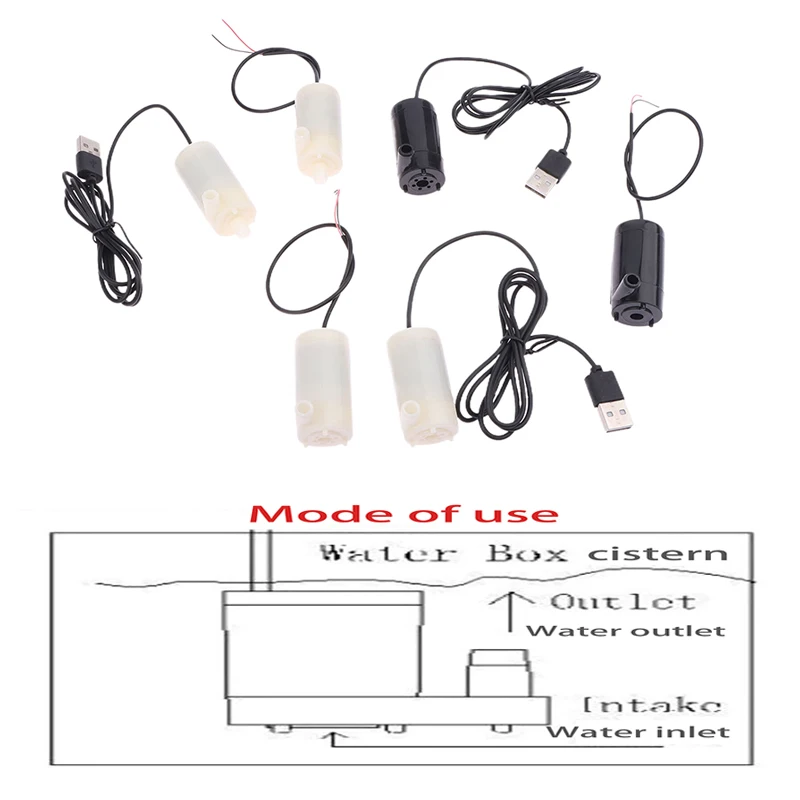 1pc Electronic Silent Submersible Pump DC3V Small Water Pump Horizontal Small Submersible Pump Fountain Vertical Mini Micro Plug