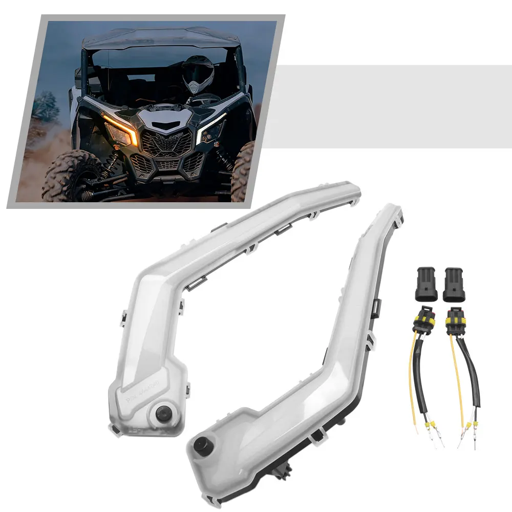 utv-accessories-front-led-signature-light-assembly-white-daytime-run-light-can-am-maverick-x3-max-r-4x4-xrs-turbo-dps-2017-2023