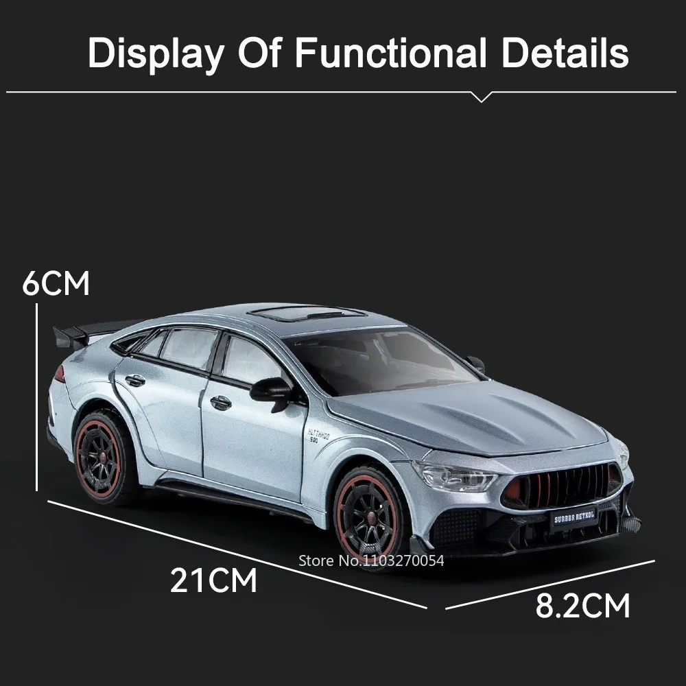 1/24 900 GT63 자동차 모델 장난감, 합금 다이캐스트 스포츠카, 7 도어 열 수 있음, 사운드 라이트 풀 백 프론트 휠 스티어링 장난감, 어린이 선물