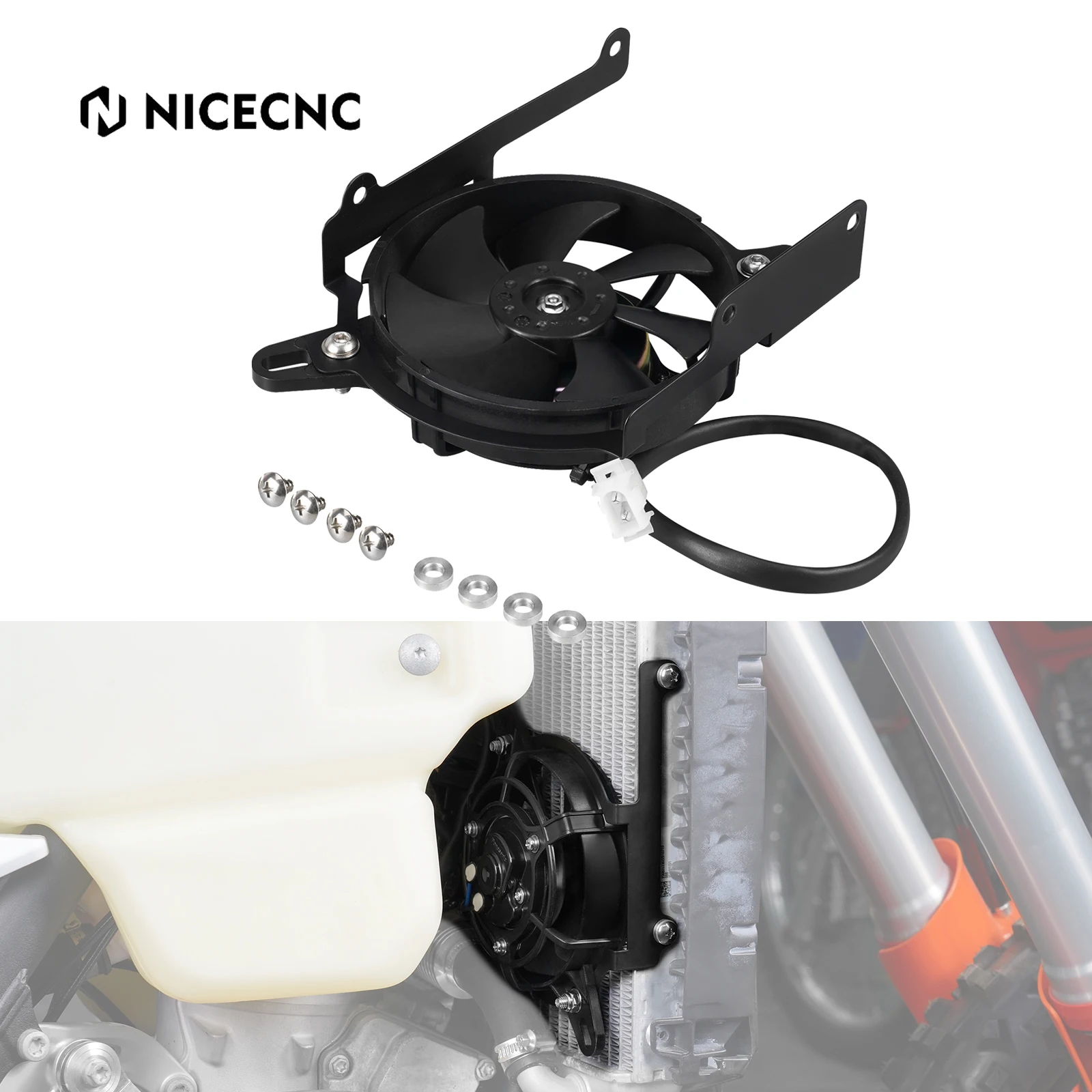 

For GasGas EC 300 250 2024 EC 250F 350F MC MCF 250 350 450 EX EXF 250 300 ES 350 500 EW500F Electric Radiator Cooling Fan Kit