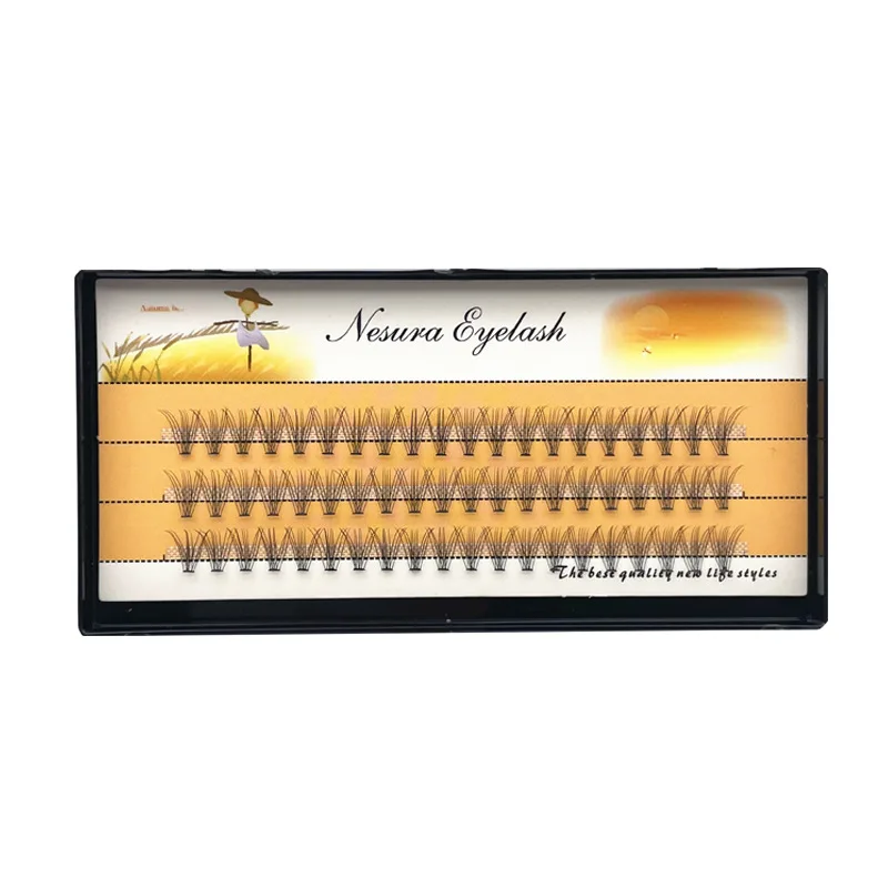 Pestañas individuales de racimo, visón sintético, volumen prefabricado, extensión de pestañas en abanico, pestañas autoinjerto