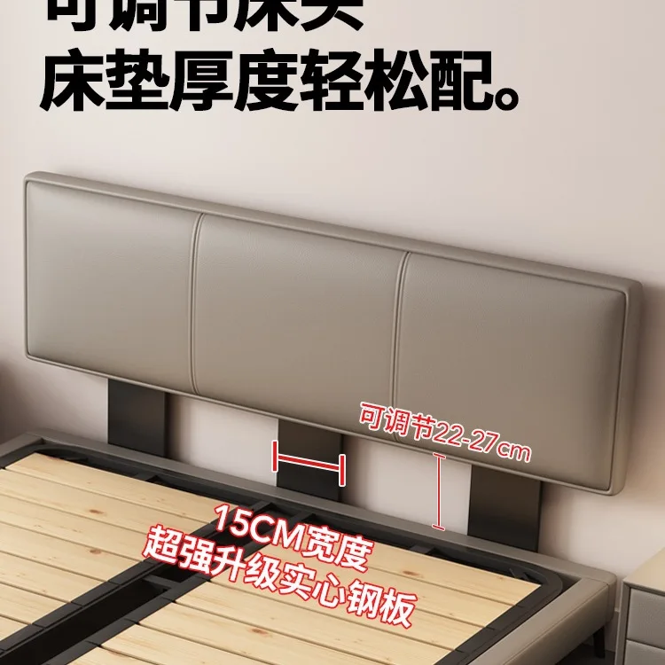 Ultra-thin bedside leather soft bag bed Modern simple leather art bed 5