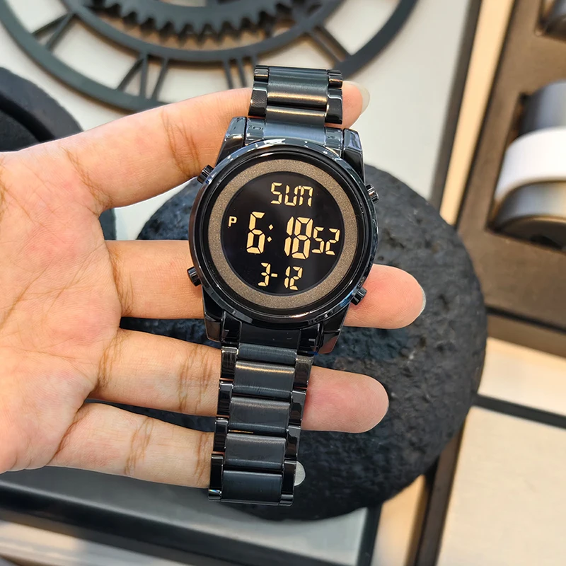 Relógios Digitais SKMEI 2 Time, Relógio Eletrônico de Moda com Cronômetro, Contagem Regressiva e Alarme para Homens e Mulheres, Relógio Fashion Week, reloj hombre