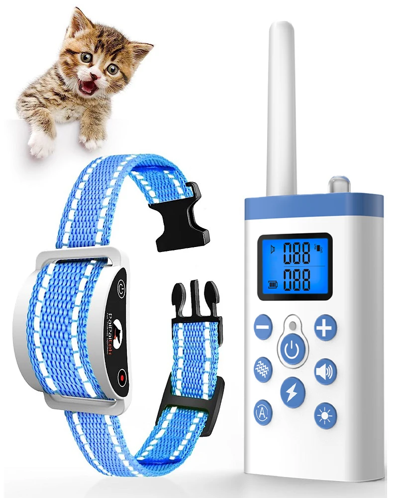 NOVO Coleira de Treinamento para Gatos 2026 para Parar o Miado, Coleira Anti-Miado Automática 2 em 1 para Gatos, Coleira de Choque Recarregável para Gatos com Controle Remoto