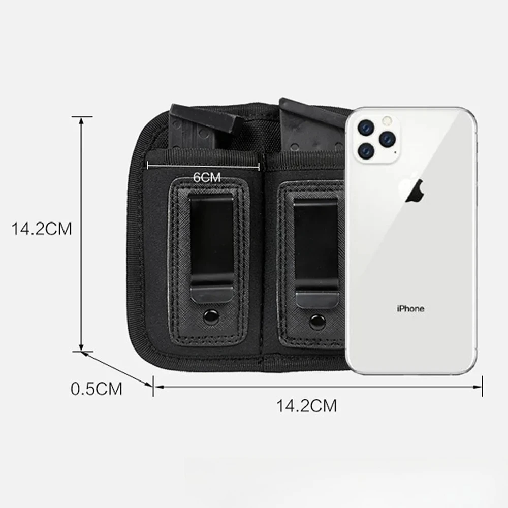 أخفى حمل التكتيكية 9 مللي متر مجلة مزدوجة الحقيبة مسدس لعبة ماج حامل IWB حزام كليب الحافظة EDC الخصر حقيبة