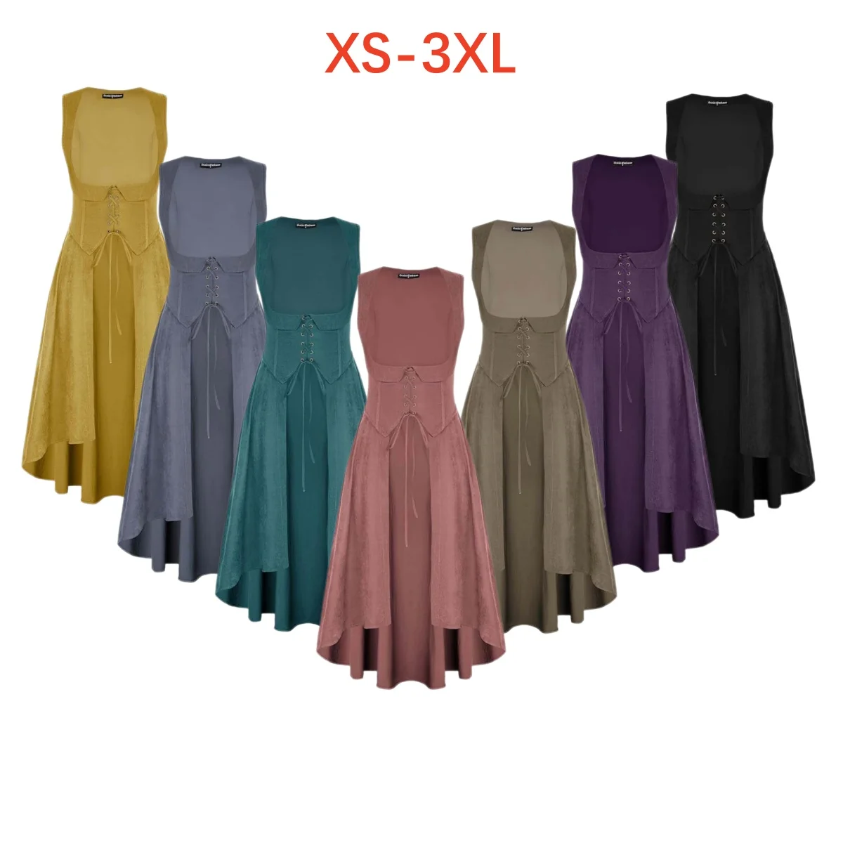 

Medieval Women Renaissance Court Fancy Cosplay Dress Vintage Strapless Halloween Gothic Pirate Carnival Party Clothing