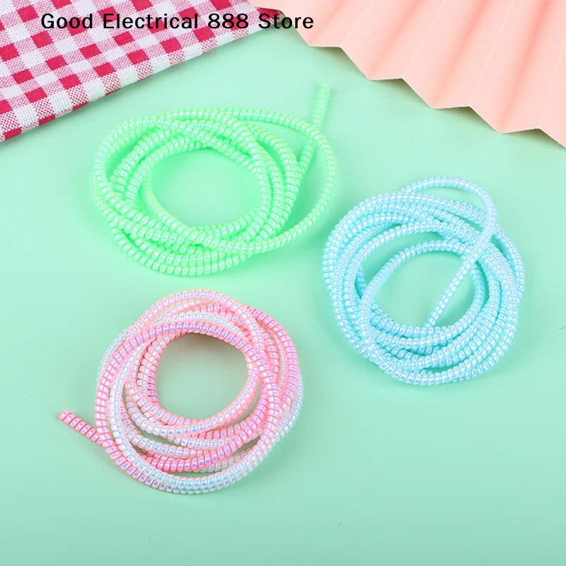 【GE】1.6M Color Cable Intertwine Rope Spiral Cable Protector Universal Charging Cable Cover Sleeve Saver Anti-Fracture Management
