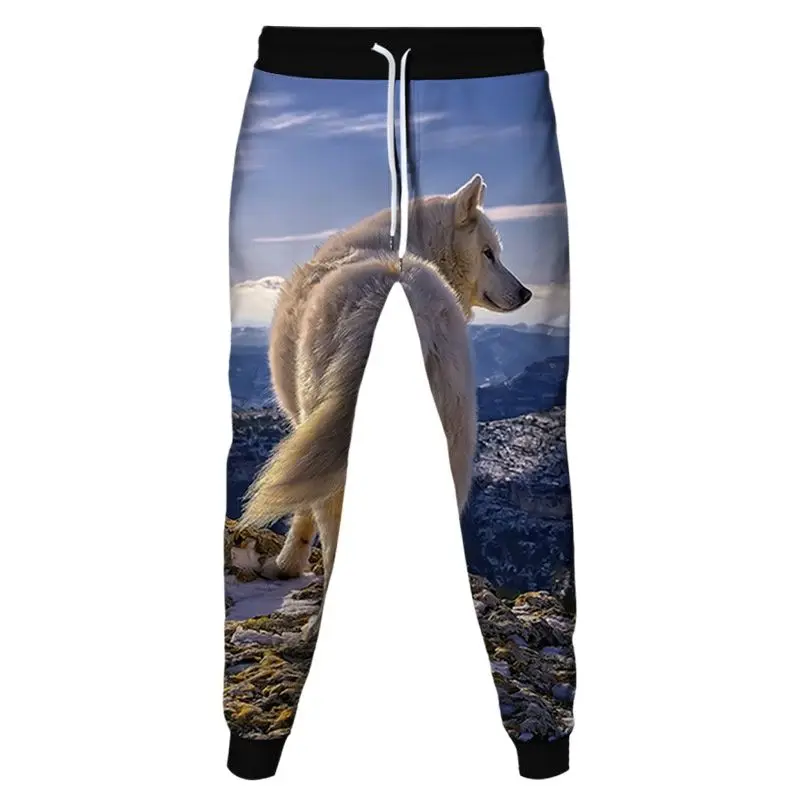 2023 Spring Autumn Men Fashion Trousers Animal Wolf 3D Printed Clothing Jogging Pants Women Outdoor Casual Party Wear Sweatpants