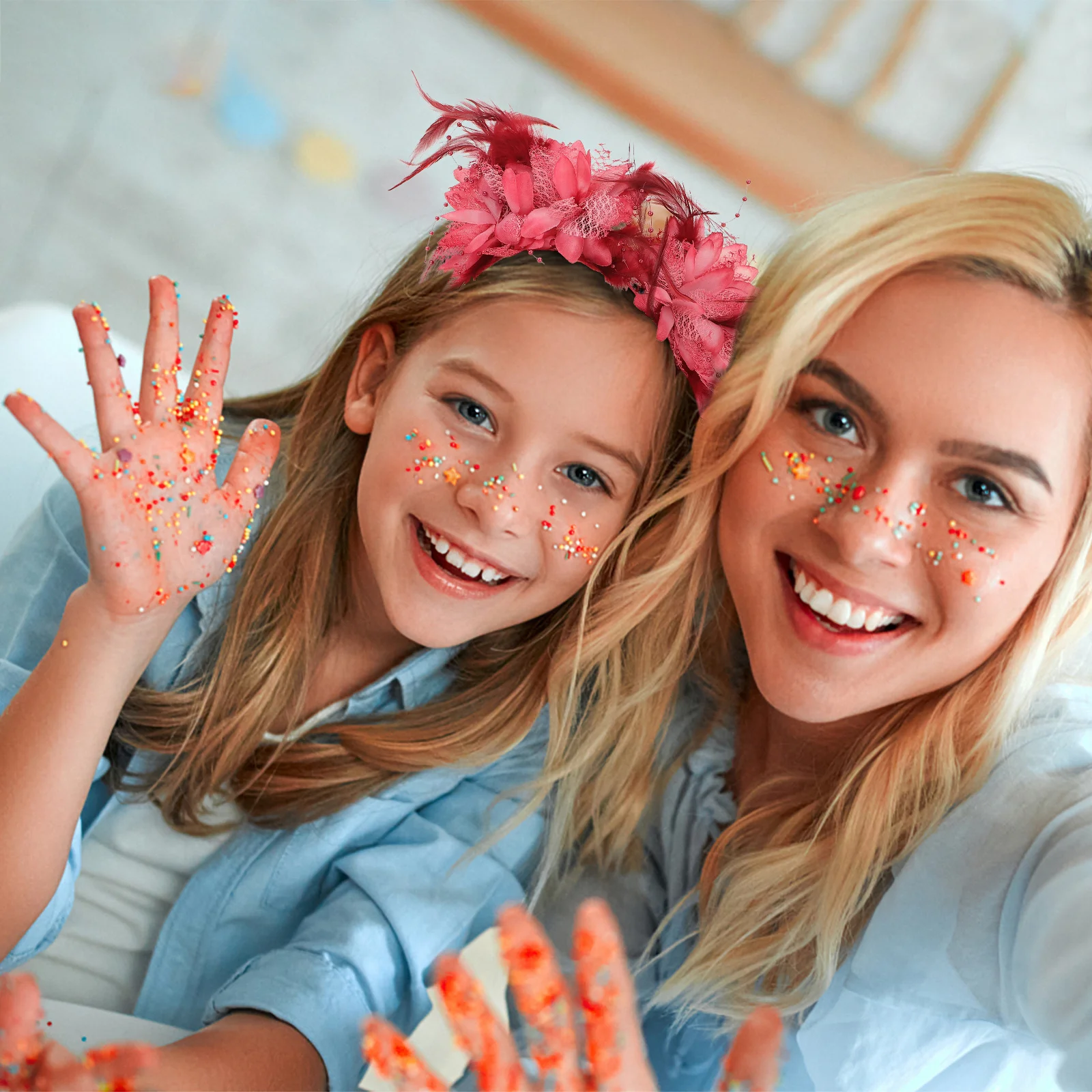 

Halloween Skull Hair Hoop Women Flower Headdress Party Photoshoot Cosplay Festival Decorative Hairband