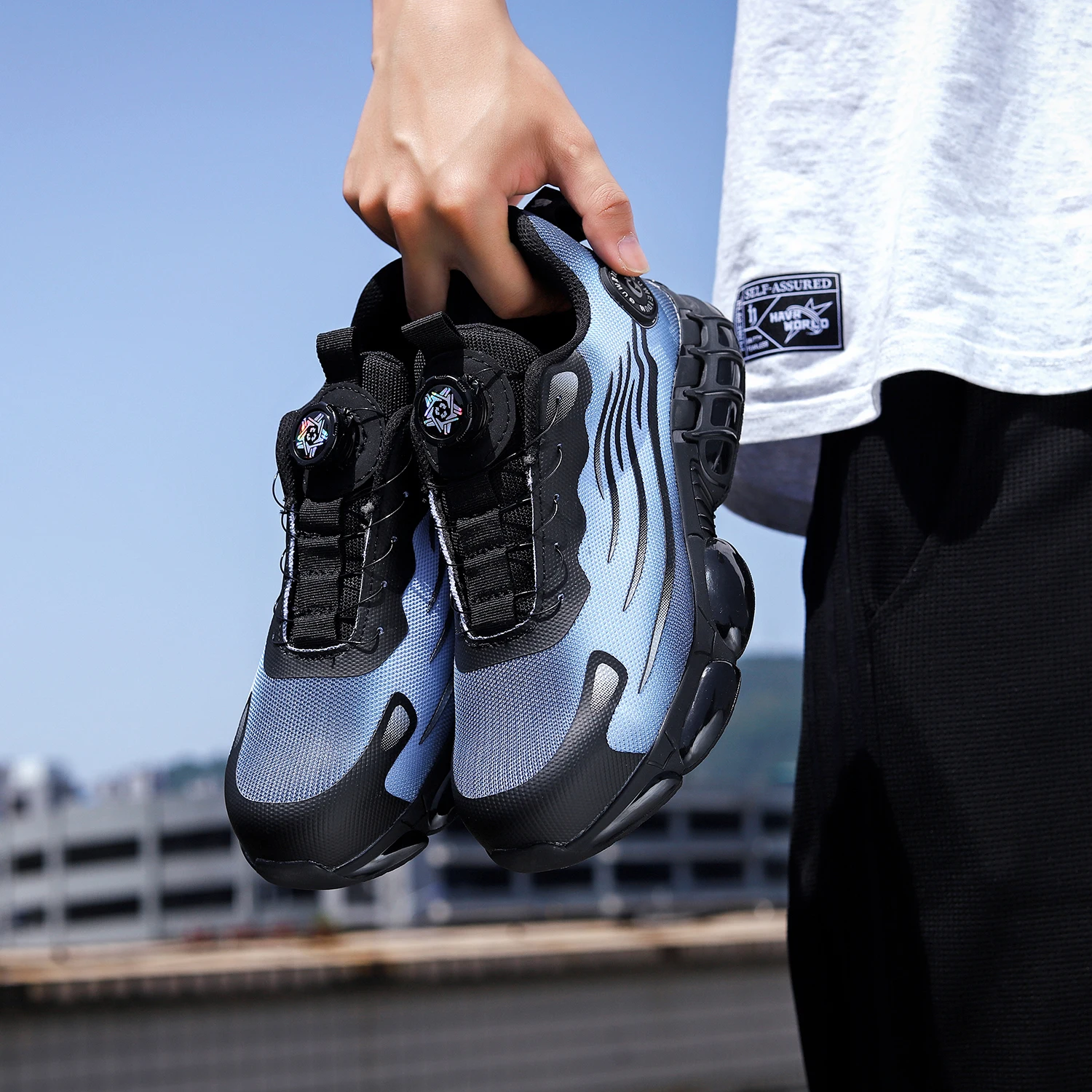 أحذية أمان للعمل بإبزيم دوار للرجال والنساء مقاس كبير، نعل ناعم وخفيف الوزن، أحذية رياضية واقية عصرية للعمل #3