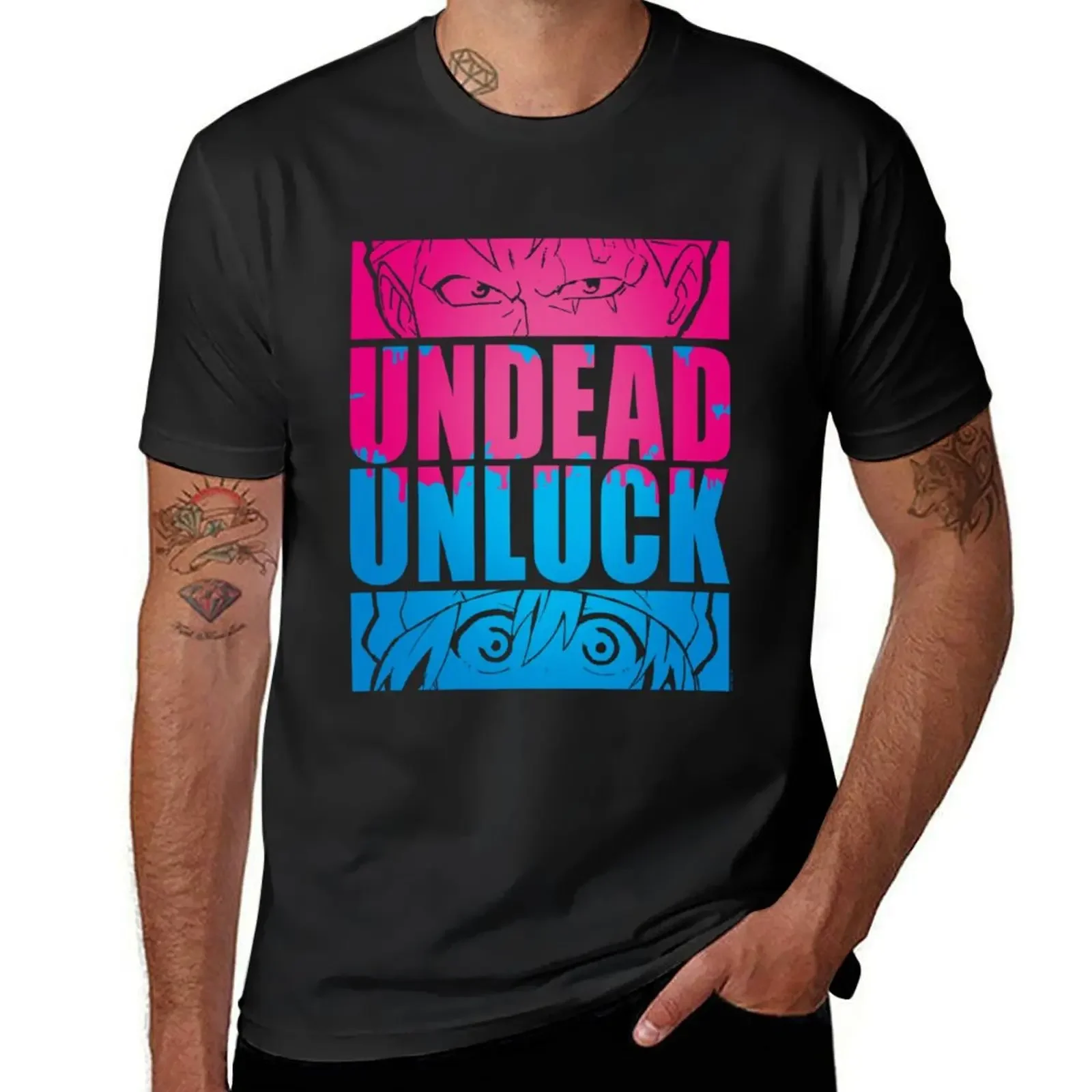 Undead Unluck Andy & Fukko Eye Panels T-Shirt kawaii clothes anime tshirt mens t shirts top quality