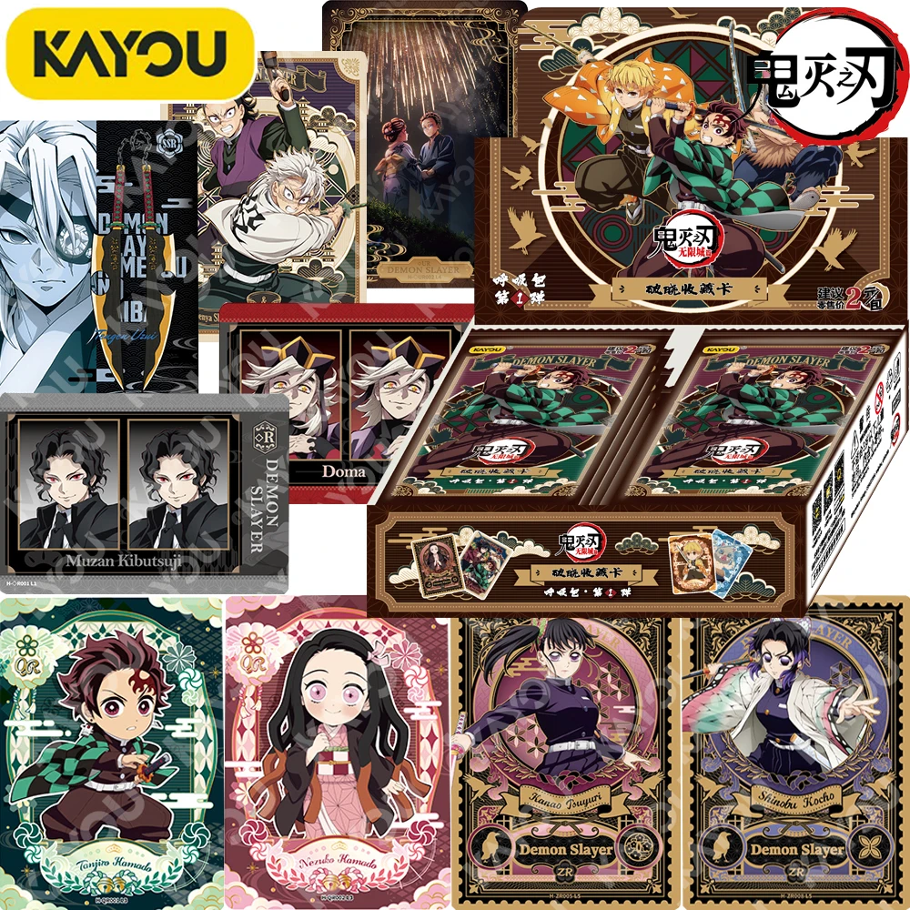 

Genuine Official Kayou Demon Slayer Anime Collection Cards Infinite City Characters Battle Charm Hot Blooded Plot Cards Fun Gift