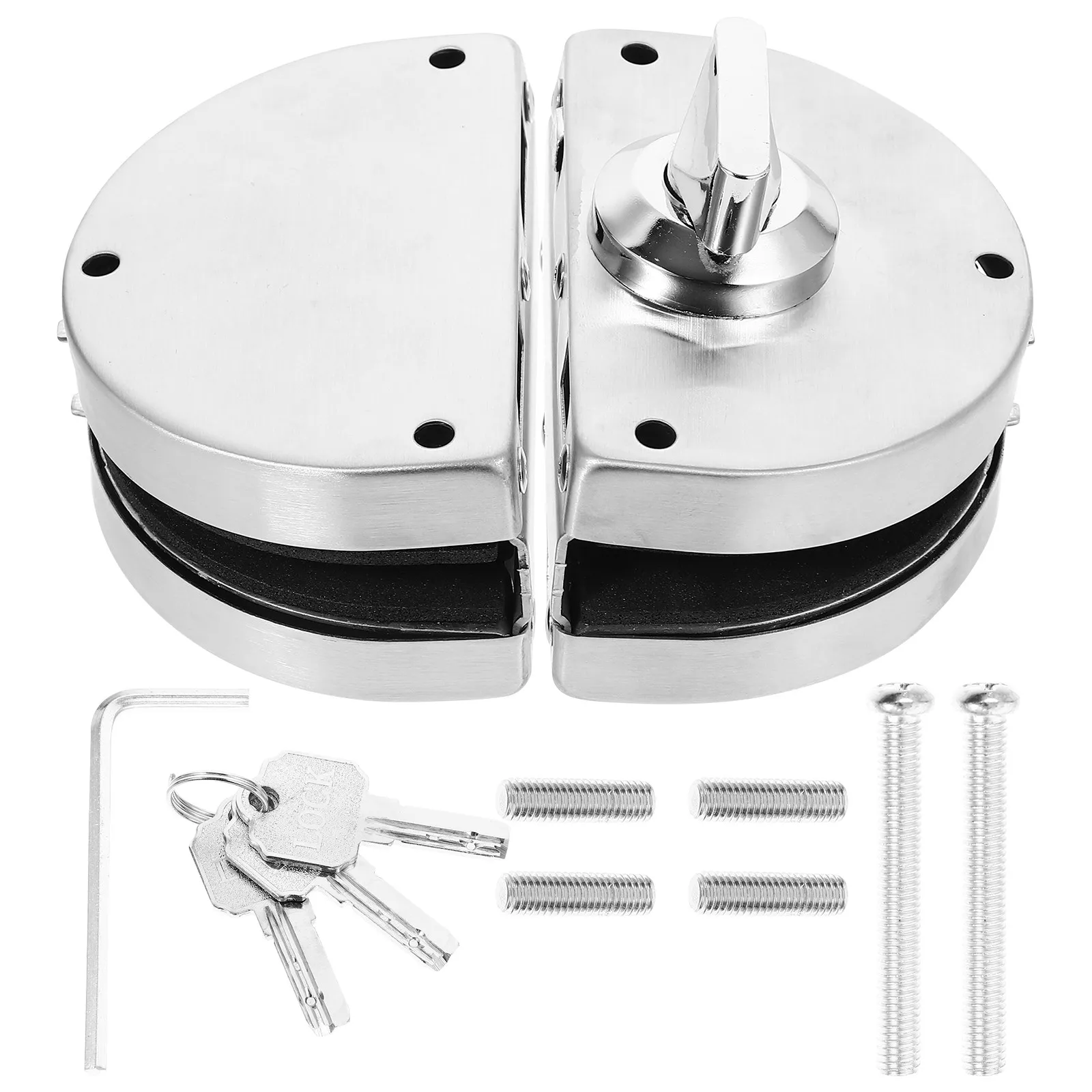 1 set 1 Set Sliding Glass Lock Stainless Steel Handle With Key For Patio Door Roller Lock Hardware Sliding Door Locks