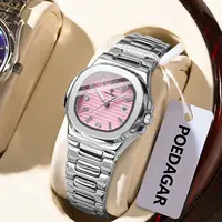 Reloj de pulsera POEDAGAR cuadrado a la moda para mujer, Reloj luminoso resistente al agua con fecha para mujer, relojes de cuarzo de lujo de alta calidad para mujer