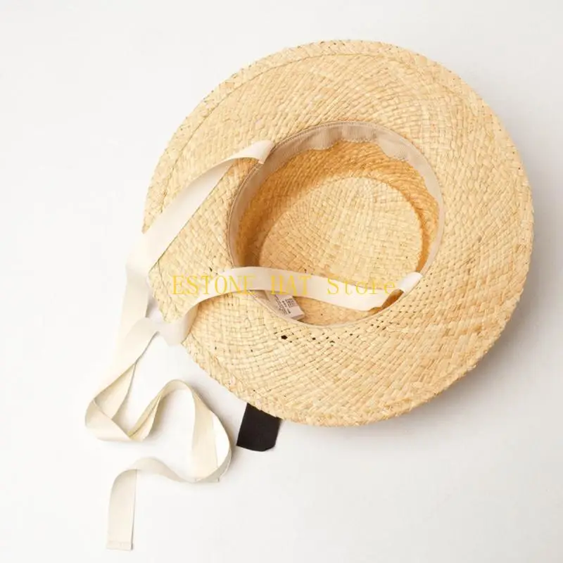 

49MF Соломенная кепка унисекс для мальчиков и девочек, солнцезащитная кепка для благородного темперамента, изящный орнамент, для