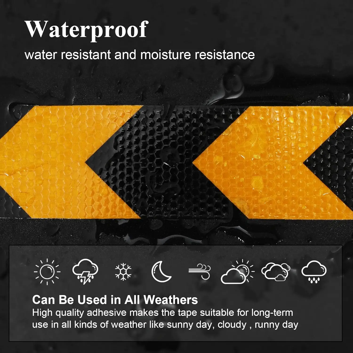 Reflective Tape, 10CM x 10M Waterproof Warning Tape Safety Tape-Conspicuous Warning Tape for Vehicles, Cars, Trailers, Outdoors