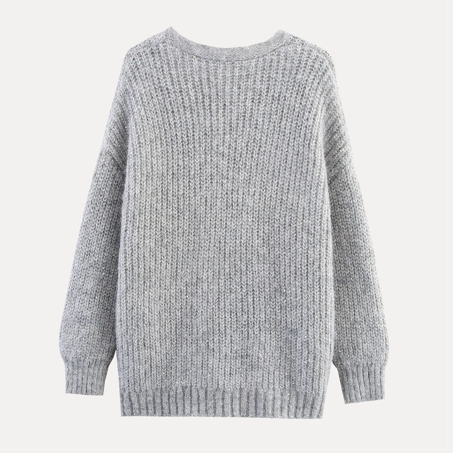 

V-Ne Long Sve Knitted Cardigan Women's Loose Fit Comfortable Breathable Autumn New Sle Coarse Needle ket Design Swe...