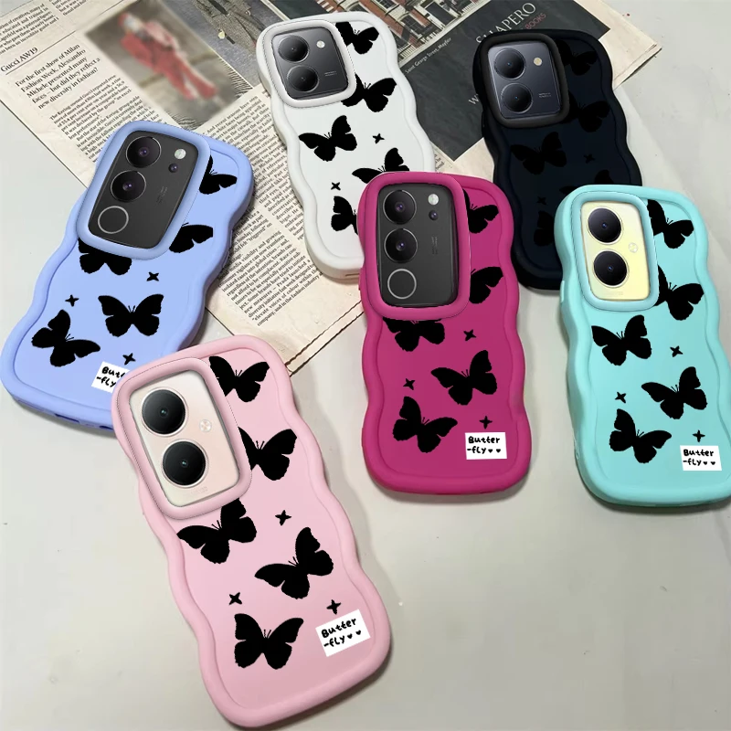 Fashion Wave Cassa Del Telefono Per VIVO V25 V27 V27e V29 V29e V30 V30e Y03 Y17 Y17S Y22s Y28 Y29 Y36 Y39 Y400 Y78 Morbida Macaron Copertura