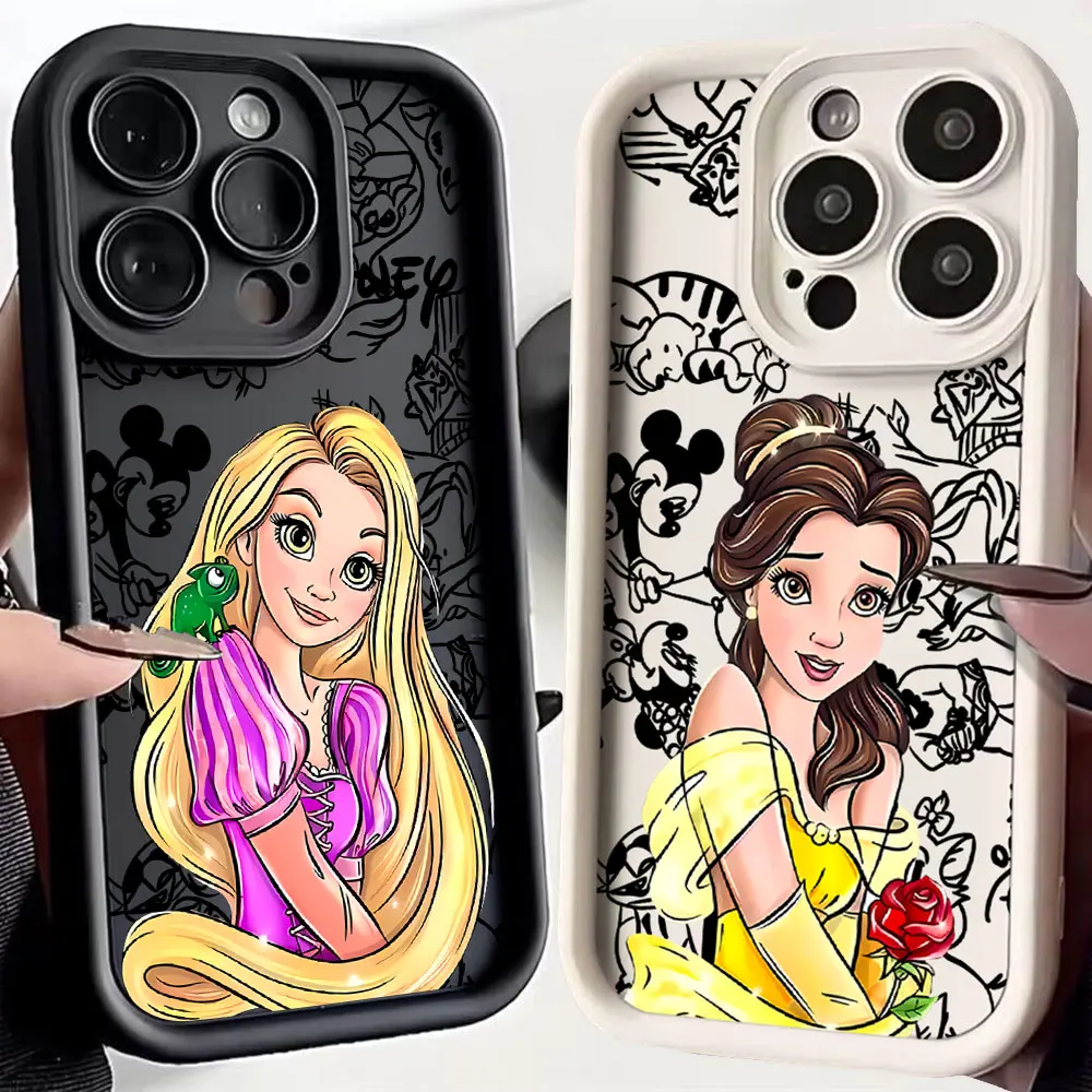 Cute Disney Princess Phone Case For Samsung A06 A05S A12 A13 A14 A15 A24 A23 A25 A33 A34 A35 A51 A52 A53 A54 A55 A73 5G Cover