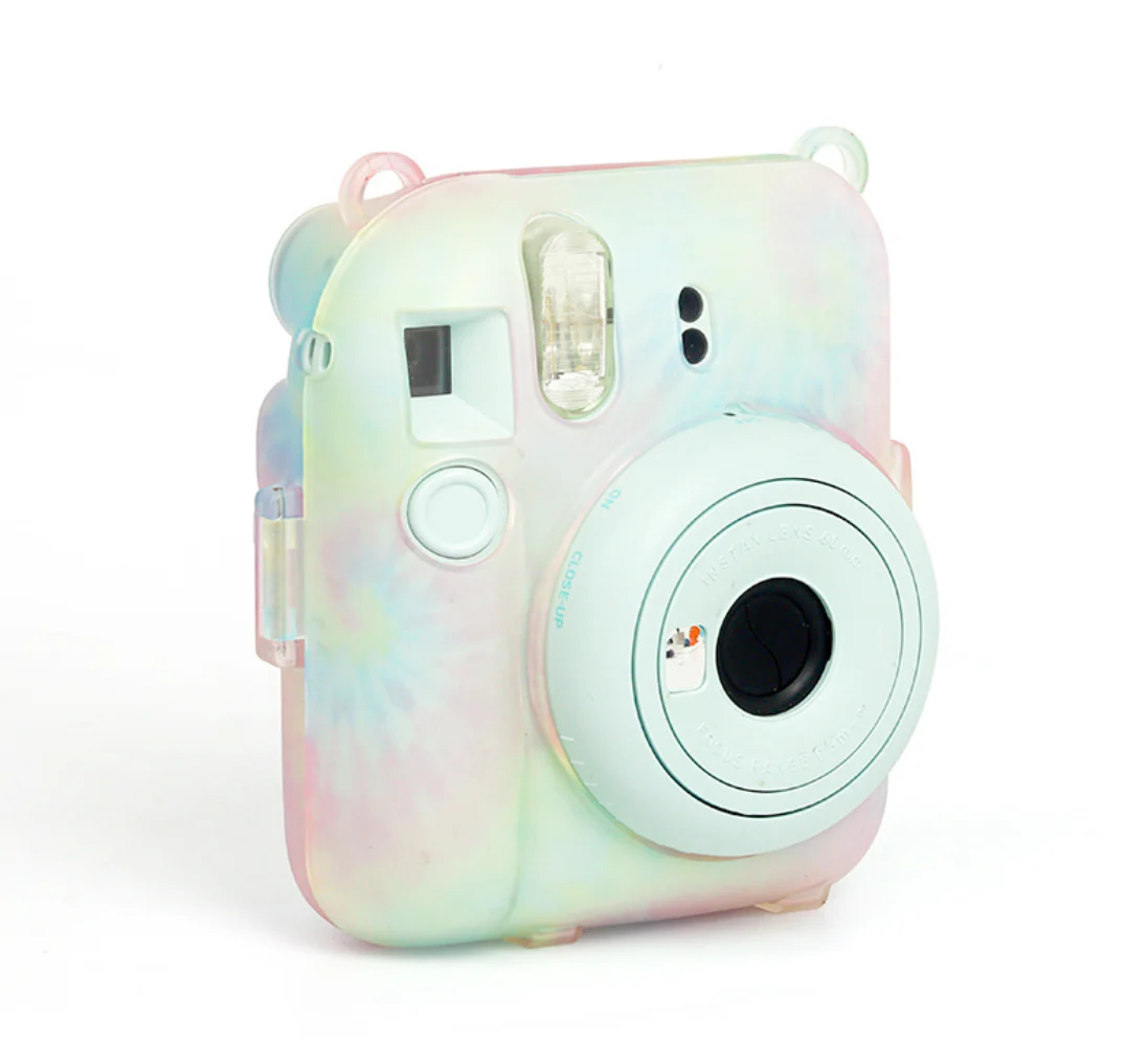 For Fujifilm Instax Mini 12 Camera PC Crystal Transparent Protective Shell Photo Storage Bag with Strap forMini12 Instant Camera