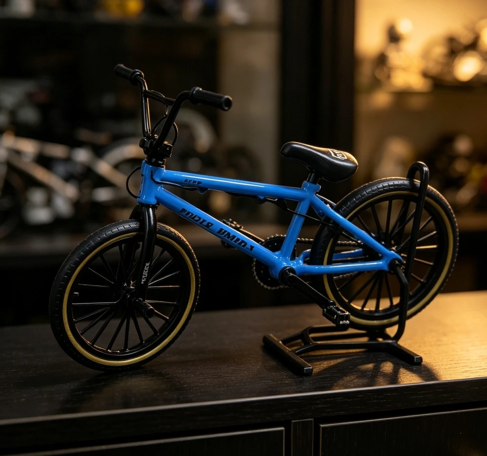 Simulation BMX Bicycle Model Ornament, Mini Finger Bike Model, Desktop Display Decoration for Home & Collection