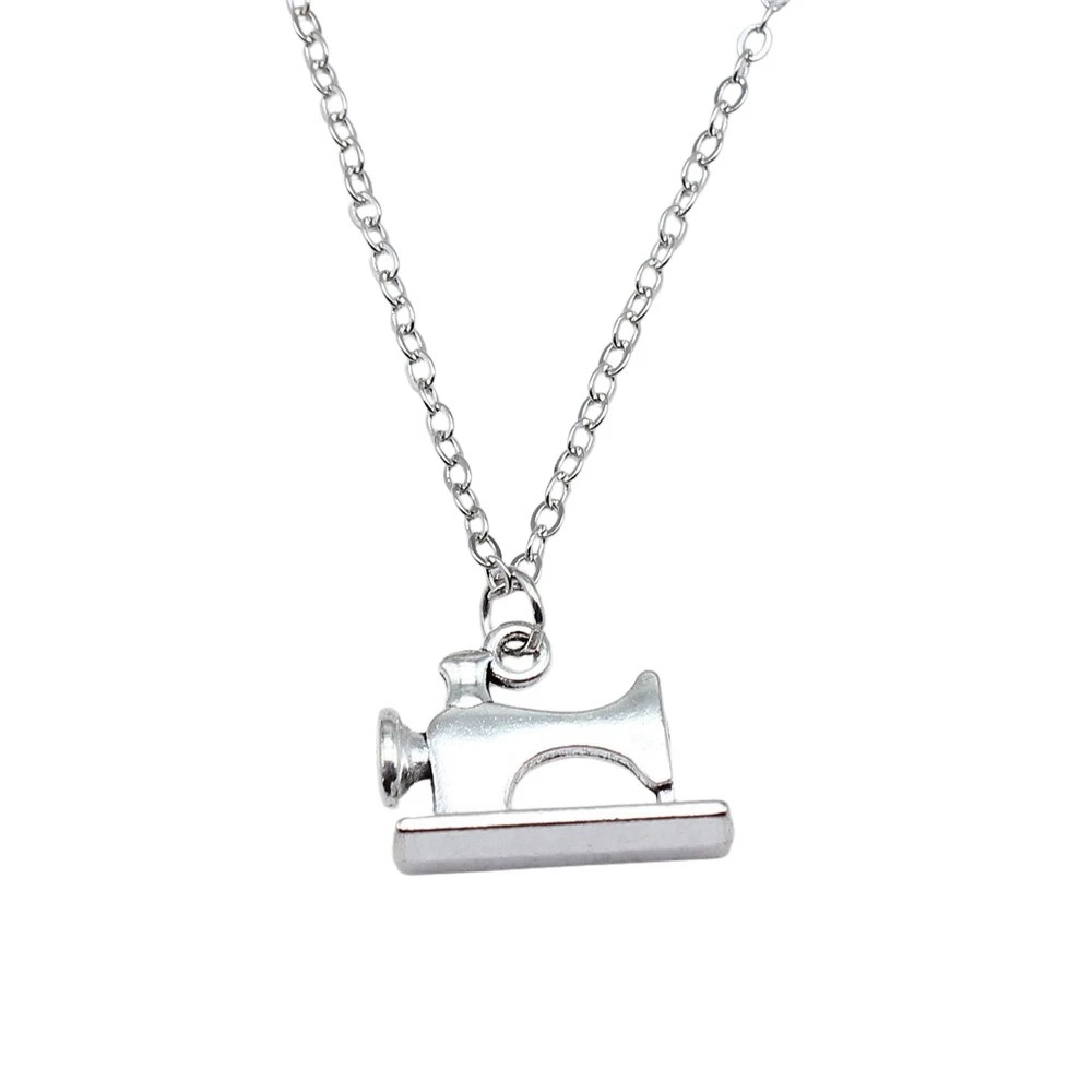 1pcs Sewing Machine Charms Man Necklace Car Pendant Jewelry For Men Wholesale Chain Length 43+5cm
